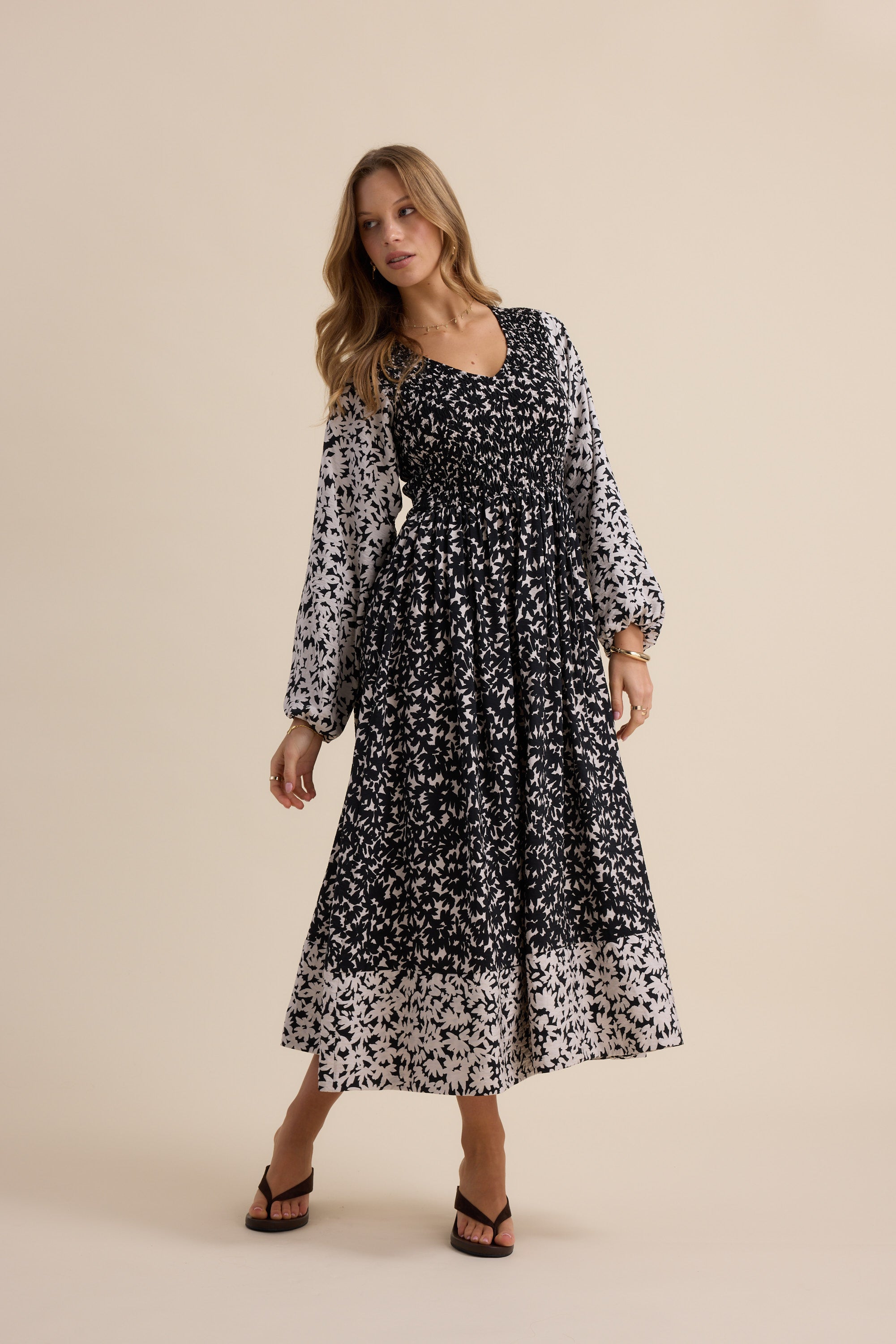 Camille Shirred Bodice Dress