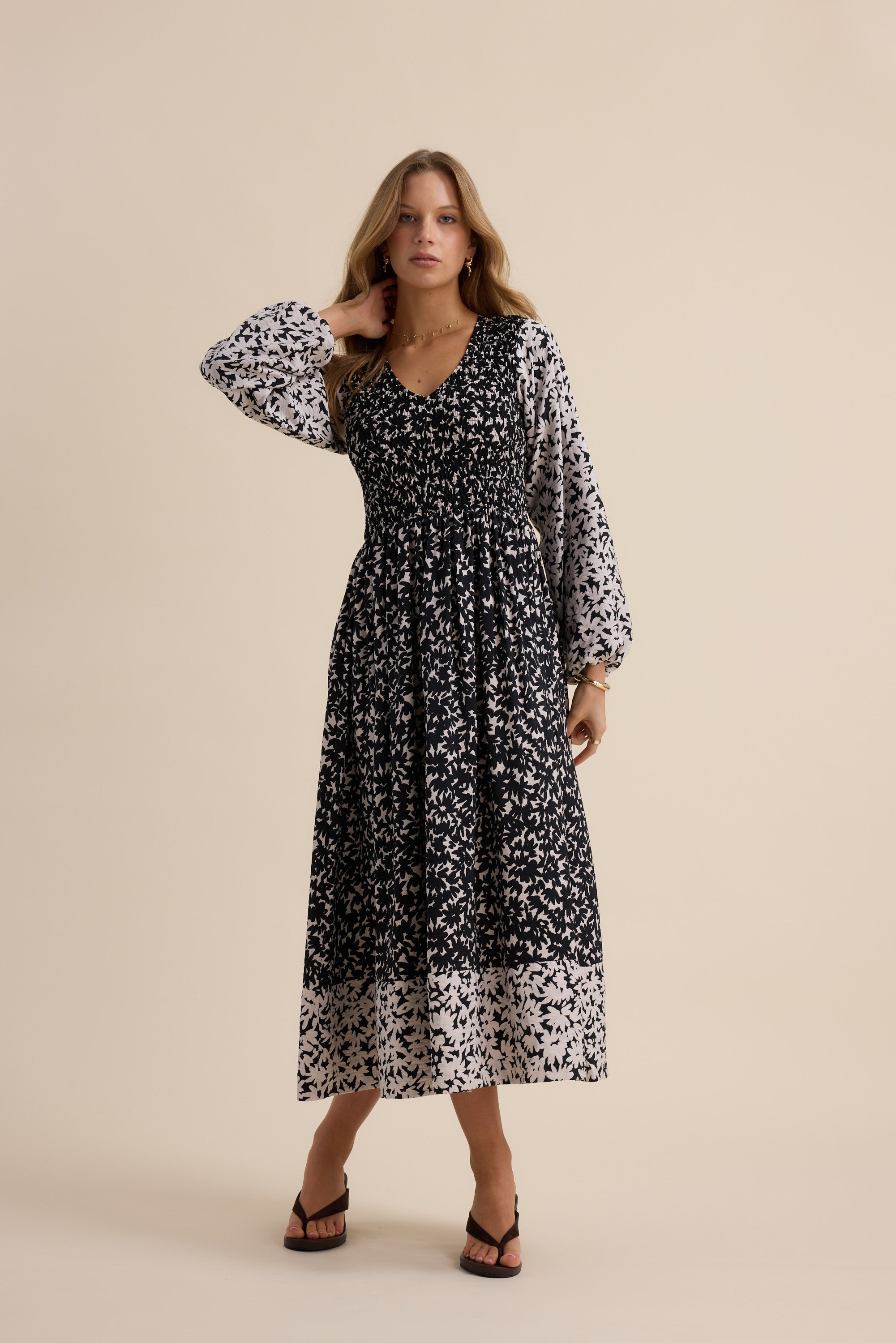 Camille Shirred Bodice Dress