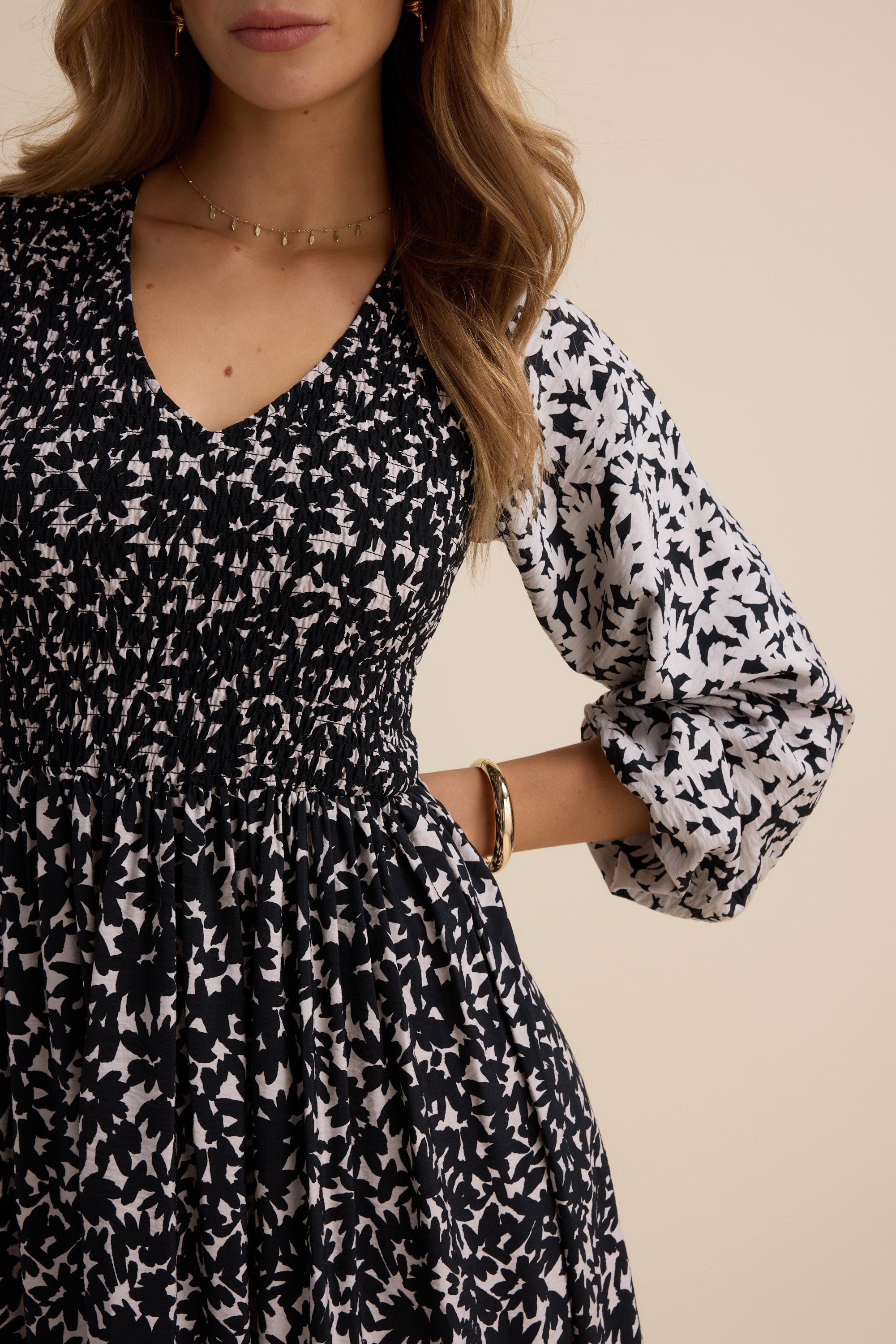 Camille Shirred Bodice Dress