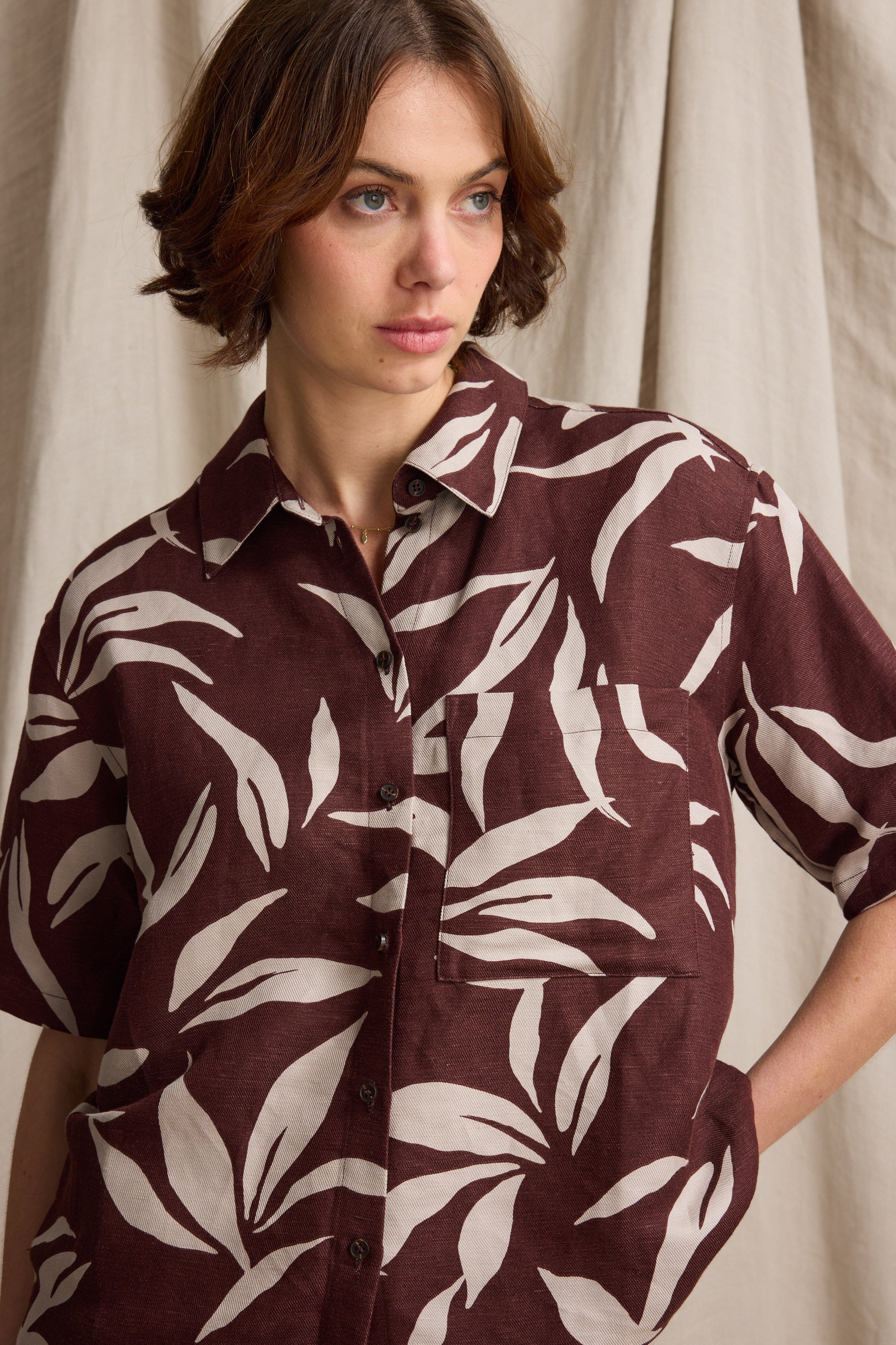 Harper Linen Blend Short Sleeve Shirt