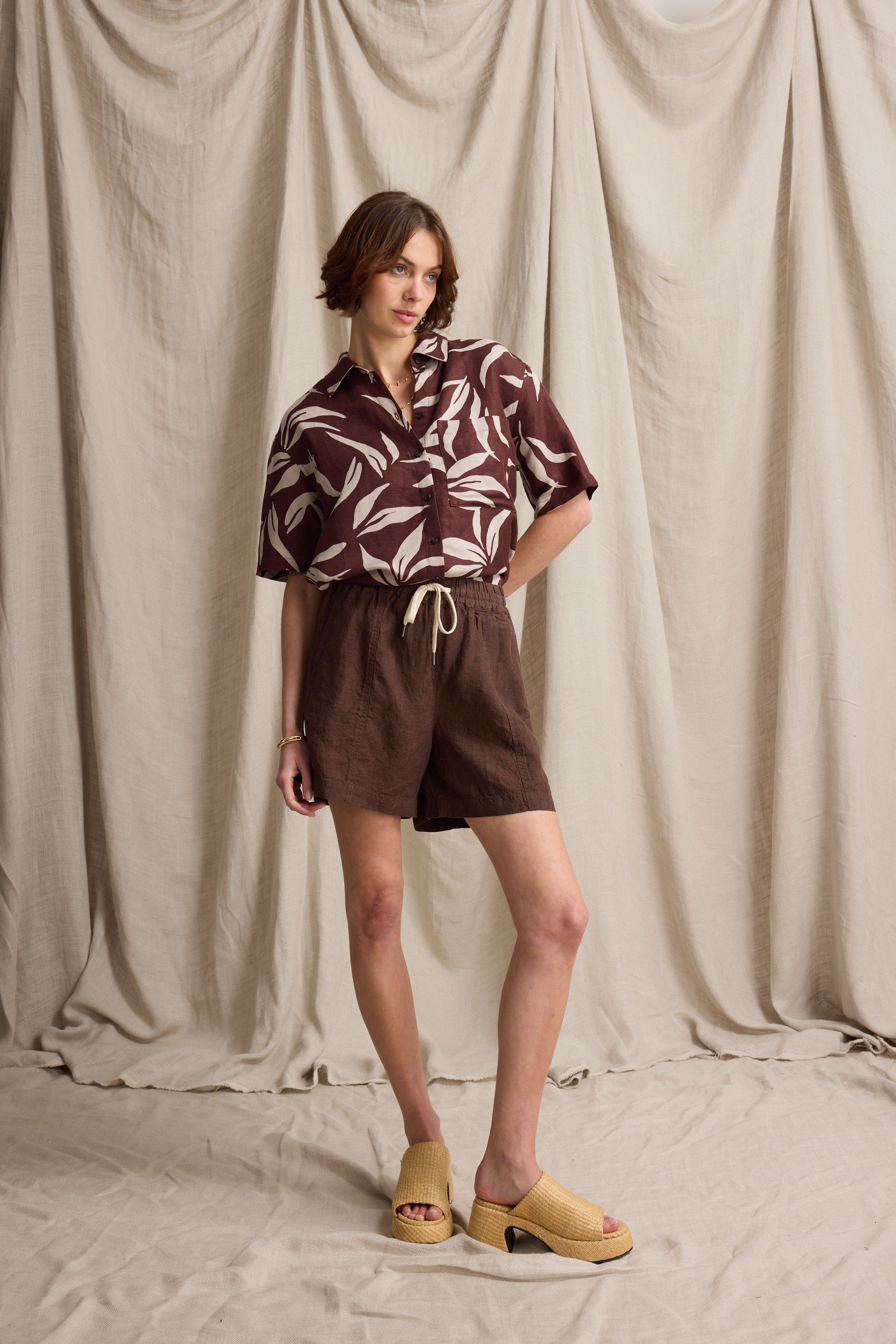 Harper Linen Blend Short Sleeve Shirt