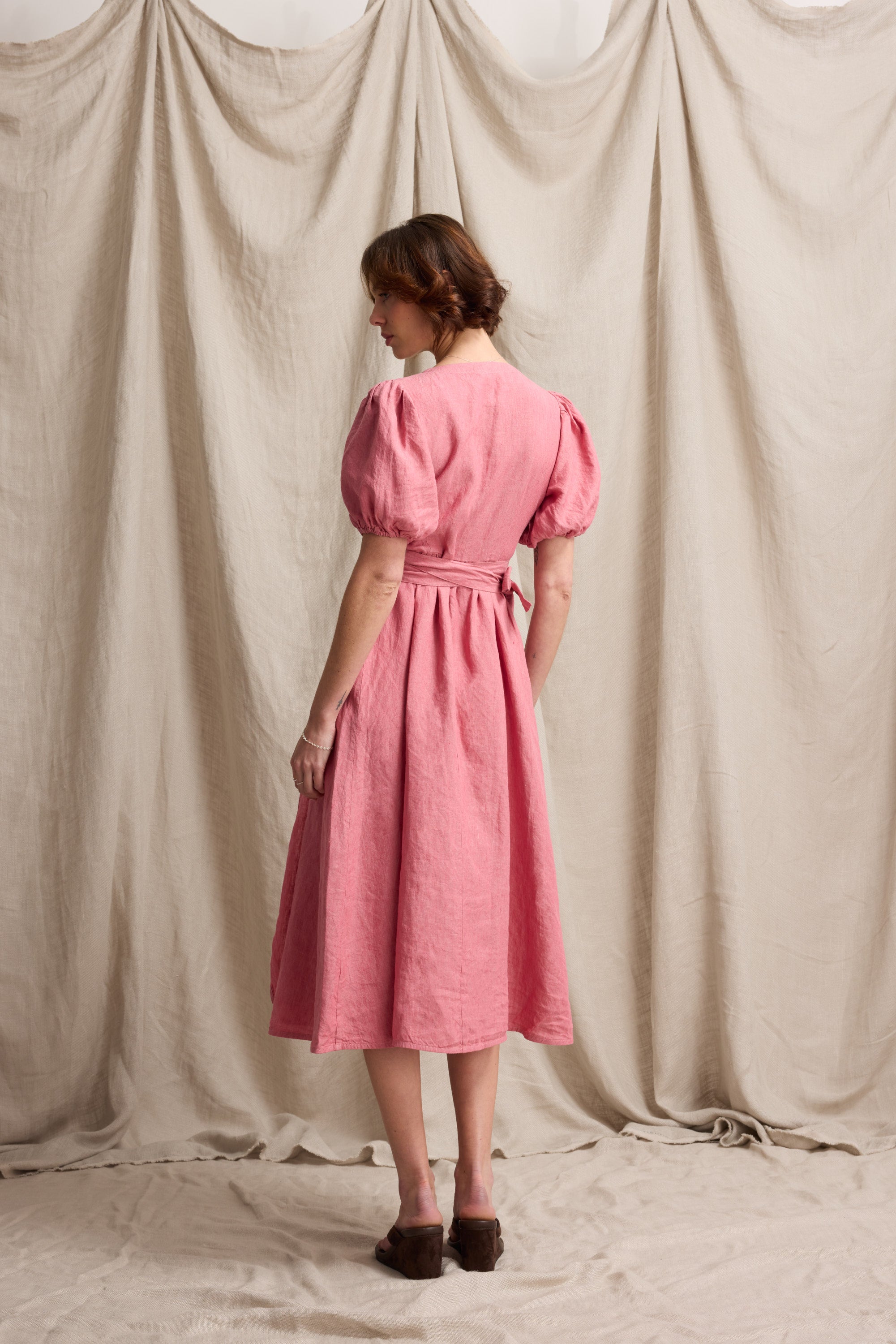 Sara Linen Wrap Dress